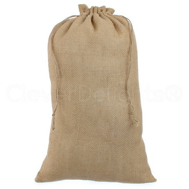 6x10 inch CleverDelights 6 x 10 Burlap Bags with Natural Jute Drawstring Medium Burlap Pouch Sack Favor Bag for Showers Weddings Parties and Receptions 50 Pack 